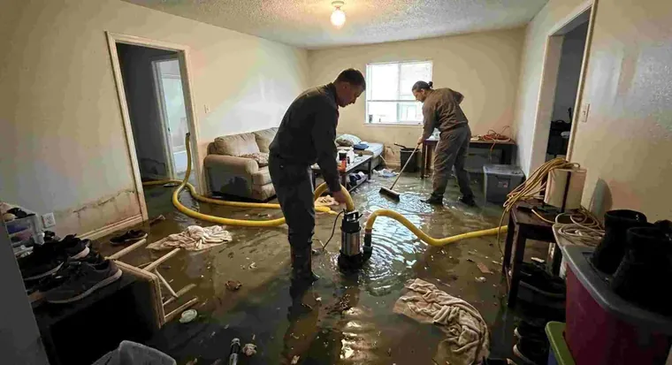 Extraction of standing water from a flooded floor