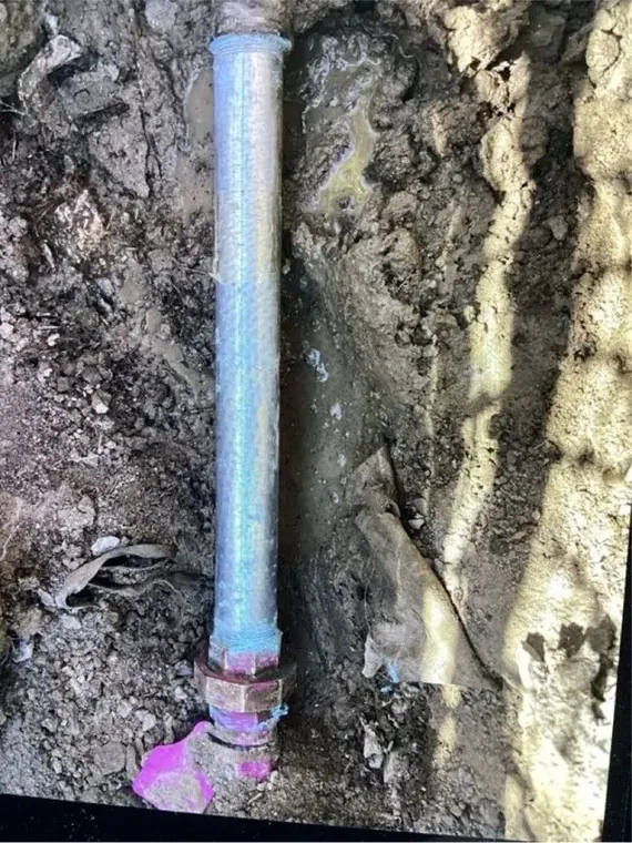 A leaking pipe under a slab foundation in Santee, CA